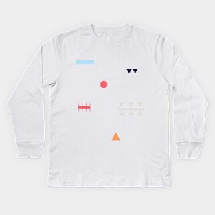 Fun minimal abstract Shapes Kids Long Sleeve T-Shirt